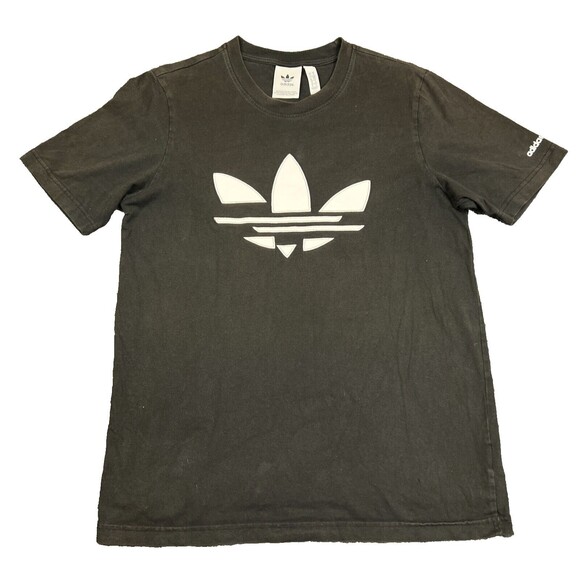 Adidas Big Trefoil Logo T Shirt Adult Small Black Short Sleeve Athletic Tee - Picture 1 of 8